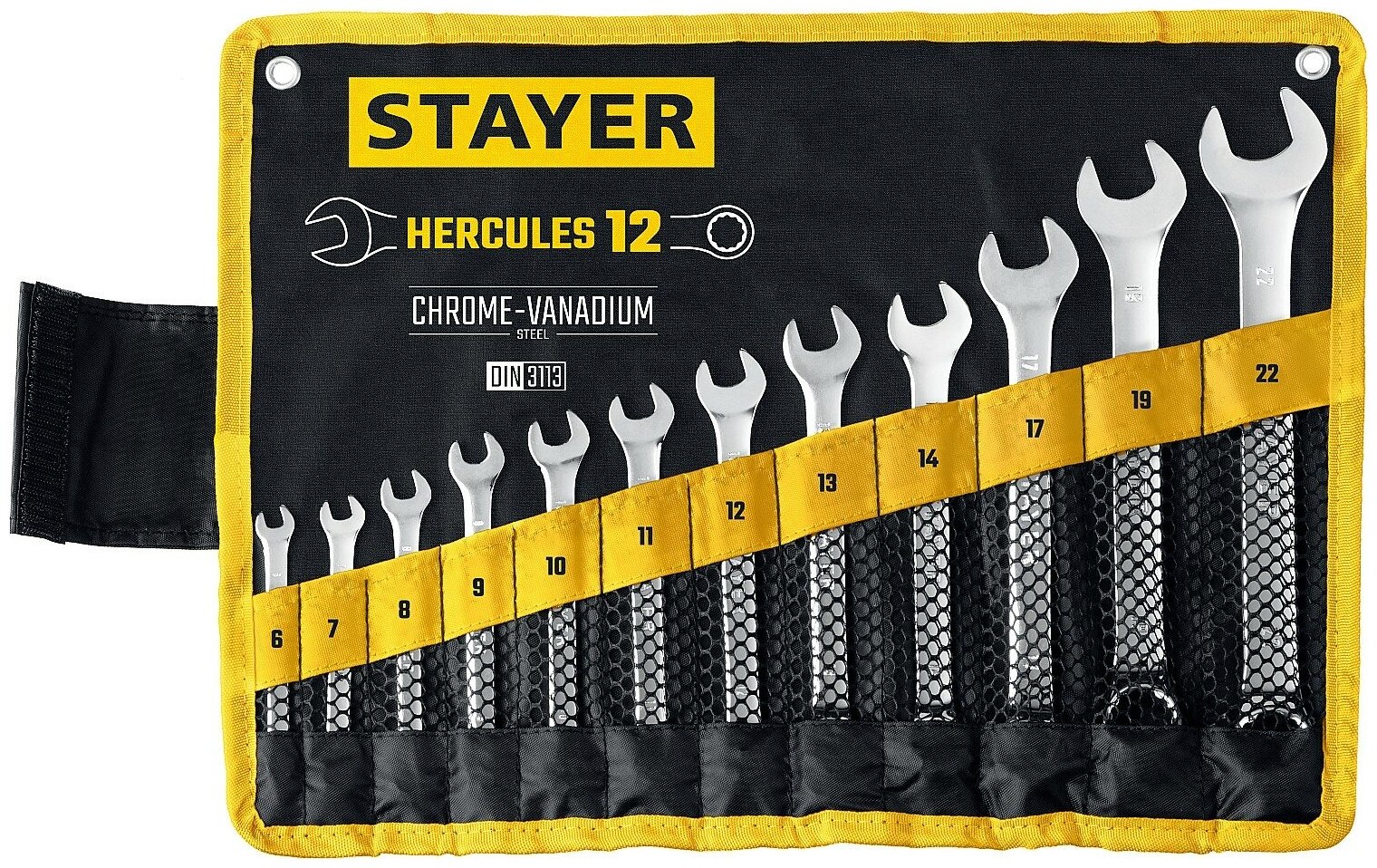 STAYER HERCULES, 12 шт, 6 - 22 мм, набор комбинированных гаечных ключей, Professional (27081-H12)