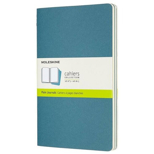 Блокнот Moleskine CAHIER JOURNAL CH018B44 Large 130х210мм обложка картон 80стр. нелинованный голубой (3шт)