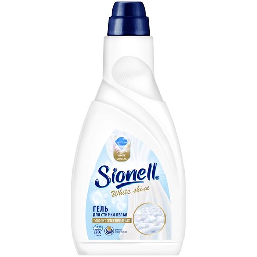 фото Гель для стирки sionell для стирки белого белья white shine, 1 л, бутылка