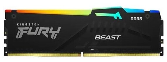 Оперативная память Kingston DDR5 32Gb 5200MHz pc-41600 Fury Beast RGB Black CL40 (KF552C40BBA-32)