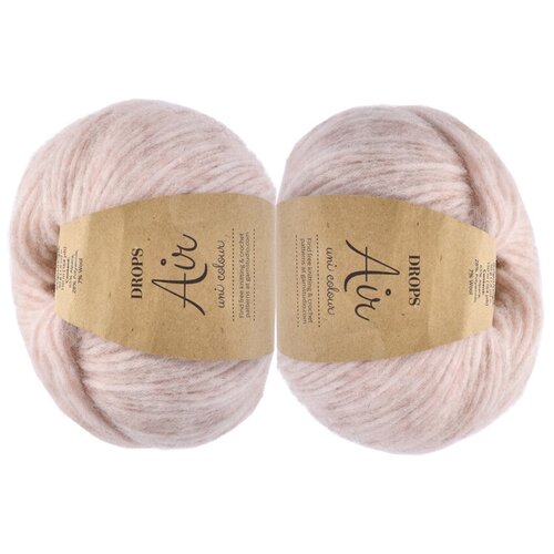 Пряжа для вязания Drops Air (Дропс Эйр), 2 мотка, цвет 33 - розовый песок, состав: 65% Альпака, 28% Полиамид, 7% Шерсть, вес: 50 гр, длина: 150 м