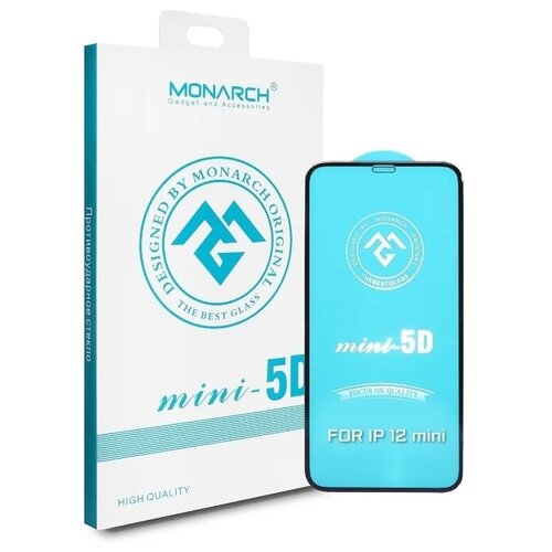 Защитное стекло Monarch 5D для Apple iPhone 12 Mini черный/прозрачный