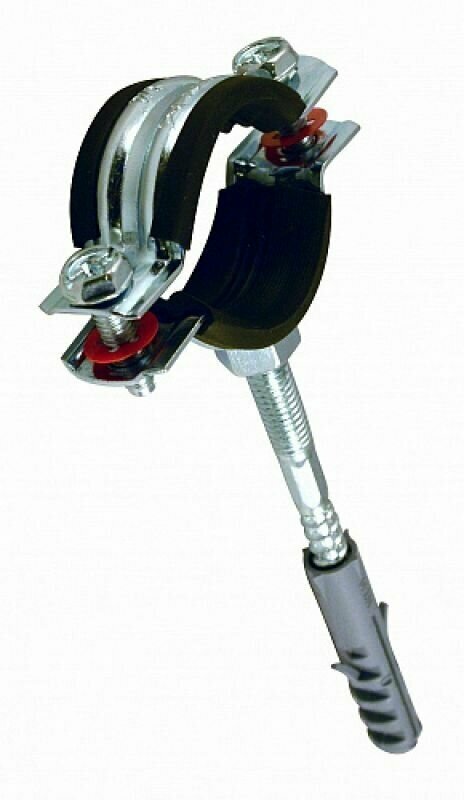 фото Металлорезиновый хомут с дюбелем и шурупом СТМ 1/2" 20-25 мм 10 шт