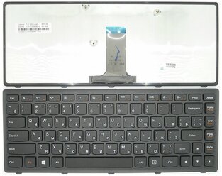 Клавиатура для ноутбука LenovoG400S, G405S, G410S, S410P Series. Плоский Enter. Черная, с черной рамкой. PN: V-142920AS1.