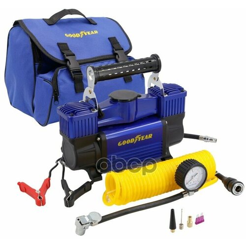 Компрессор Воздушный Goodyear Gy-80L 80 Л/Мин, Двухпоршневой, Питание От Акб, Съемный Витой Шланг GOODYEAR арт. GY000118