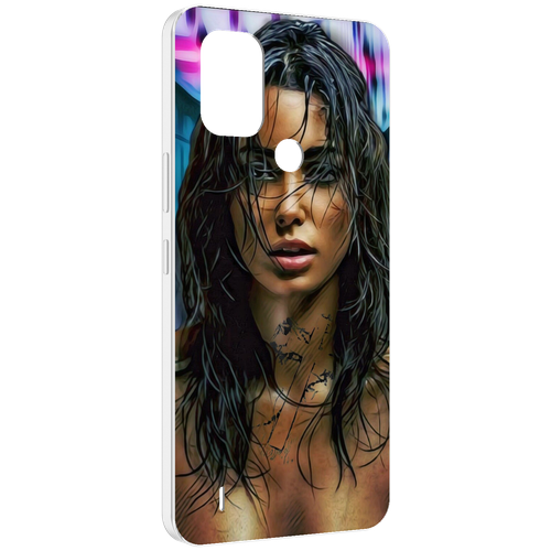 Чехол MyPads девушка с мокрыми волосами женский для Nokia C31 задняя-панель-накладка-бампер