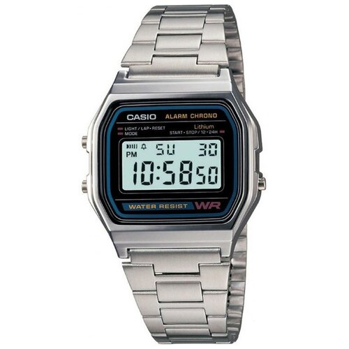 Наручные часы CASIO Наручные часы CASIO A158WA-1, черный, серебряный