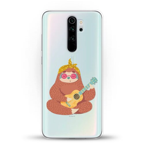 фото Силиконовый чехол лама с гитарой на xiaomi redmi note 8 pro andy & paul