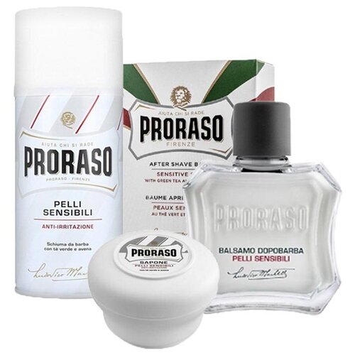 фото Proraso white line - набор для бритья и ухода зеленый чай и овес №1