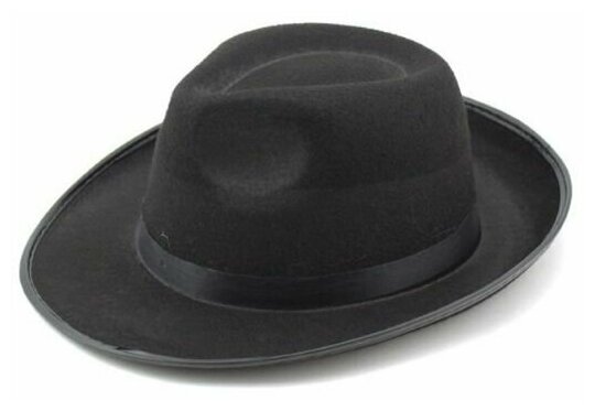 Шляпа "Гангстер" Черная 60 см Вечеринка Карнавальный головной убор