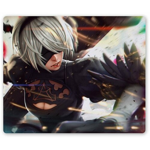 косплей nier automata yorha 2 тип b 9s белый золотистый контракт меч реквизит оружие ролевая игра automata yorha 105 см Коврик для мышки прямоугольный NieR: Automata - YoRHa 2-gou B-gata