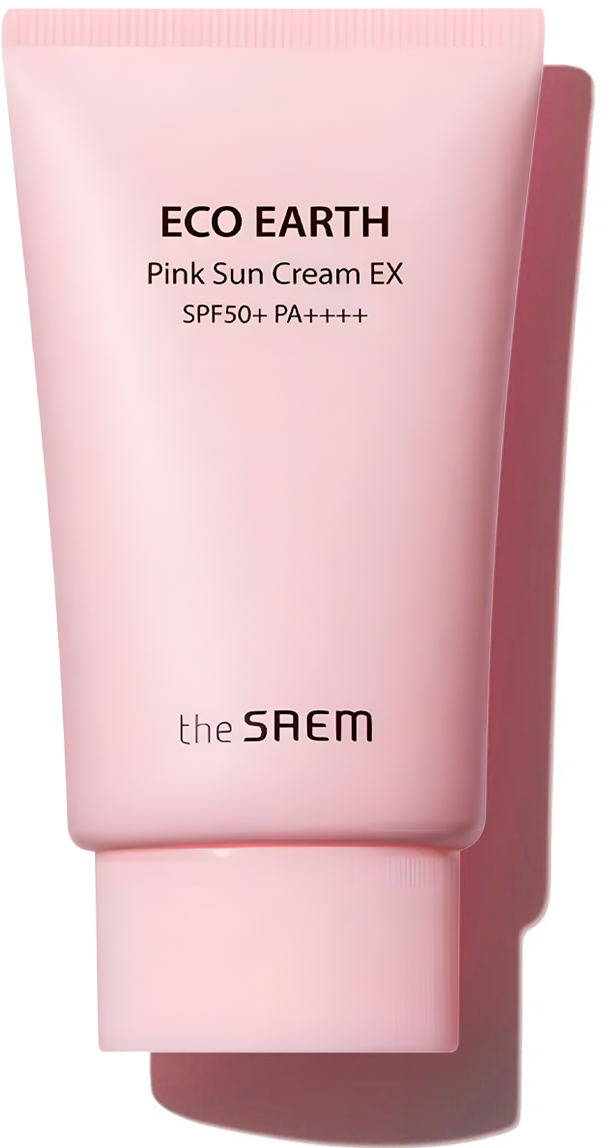 Солнцезащитный крем The Saem Eco Earth Pink Sun Cream EX SPF50+PA++++