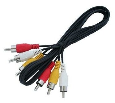 Кабель сигнал 3774 3RCA-3RCA, 1м, черный