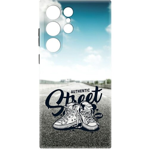 чехол накладка krutoff soft case кроссовки мужские уличный стиль для samsung galaxy s21 g996 черный Чехол-накладка Krutoff Soft Case Кроссовки мужские Уличный стиль для Samsung Galaxy S23 Ultra черный