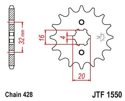 Звезда JT ведущая JTF1550.14 14 зубьев