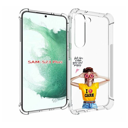 Чехол MyPads Девушка-с-пончиками женский для Samsung Galaxy S23 Plus + задняя-панель-накладка-бампер