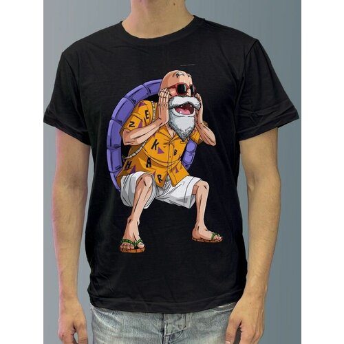 фото Футболка мужская черная из хлопка с dtf рисунком аниме драгонболл - 1107 будь на стиле