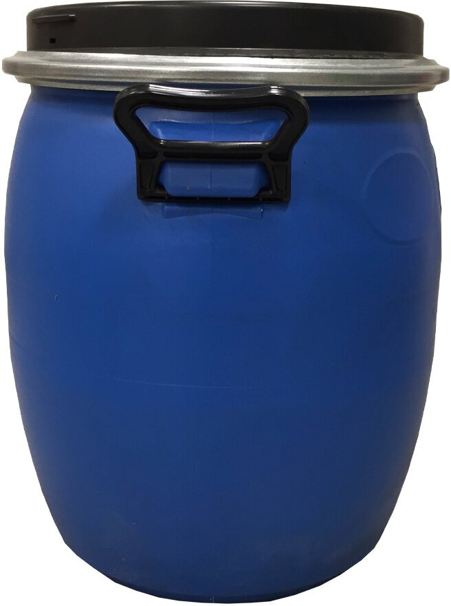 Бочка 48 литров с крышкой и хомутом пластиковчая для воды , засолки , брожения . - фотография № 2