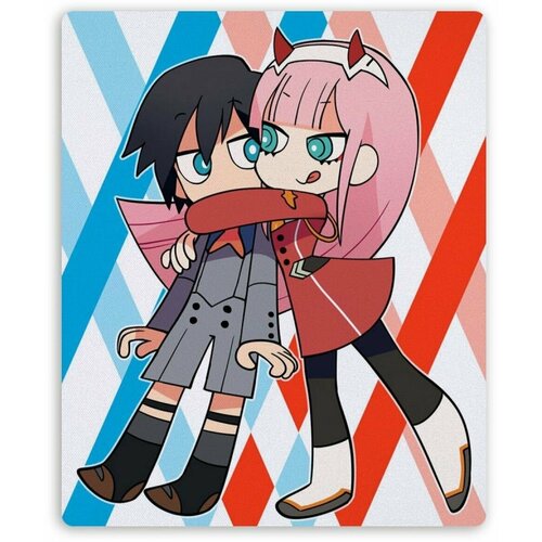 Коврик для мышки прямоугольный Darling in the FranXX - Hiro и Zero Two darling in the franxx zero two hiro ichigo miku kokoro school uniform anime cosplay costume set halloween suit outfit and wig