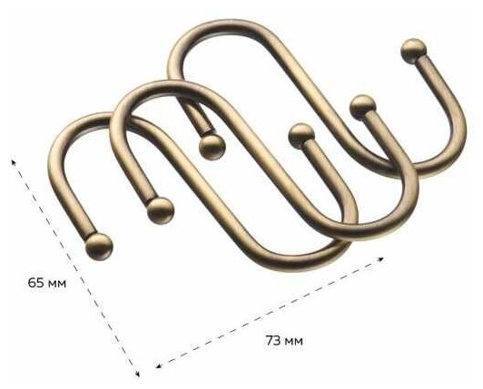 Крючок для рейлинга большой LEMAX бронза 3 шт - фотография № 3