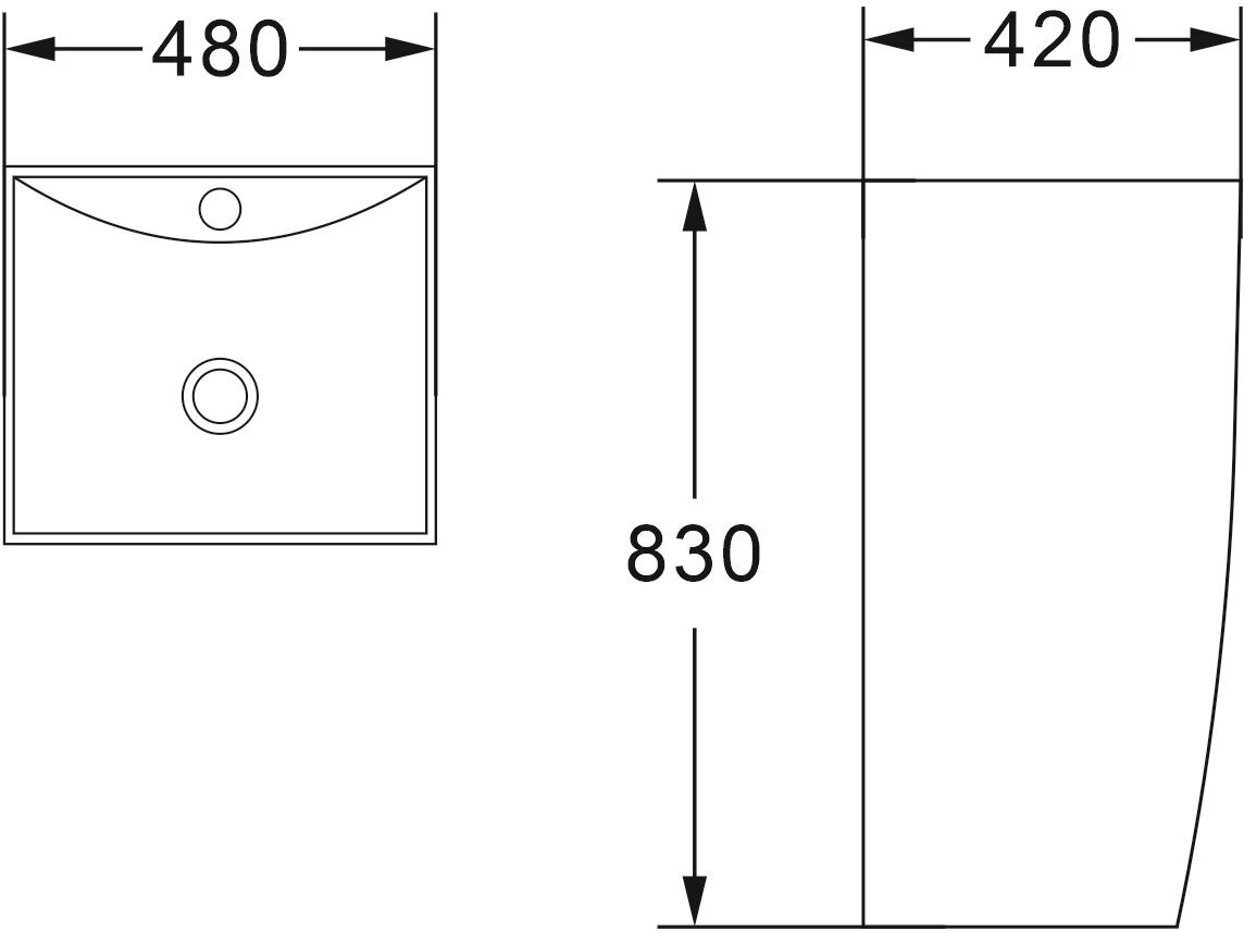 Раковина AZARIO COMELLA 48 черный матовый AZ-314MB - фотография № 2