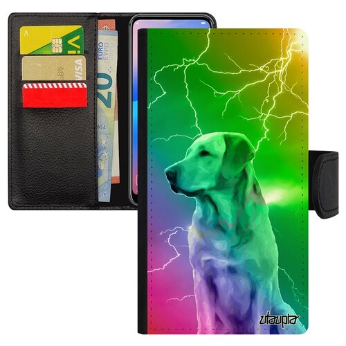 фото Чехол-книжка на смартфон apple iphone 7 plus, "лабрадор" собачий собака utaupia