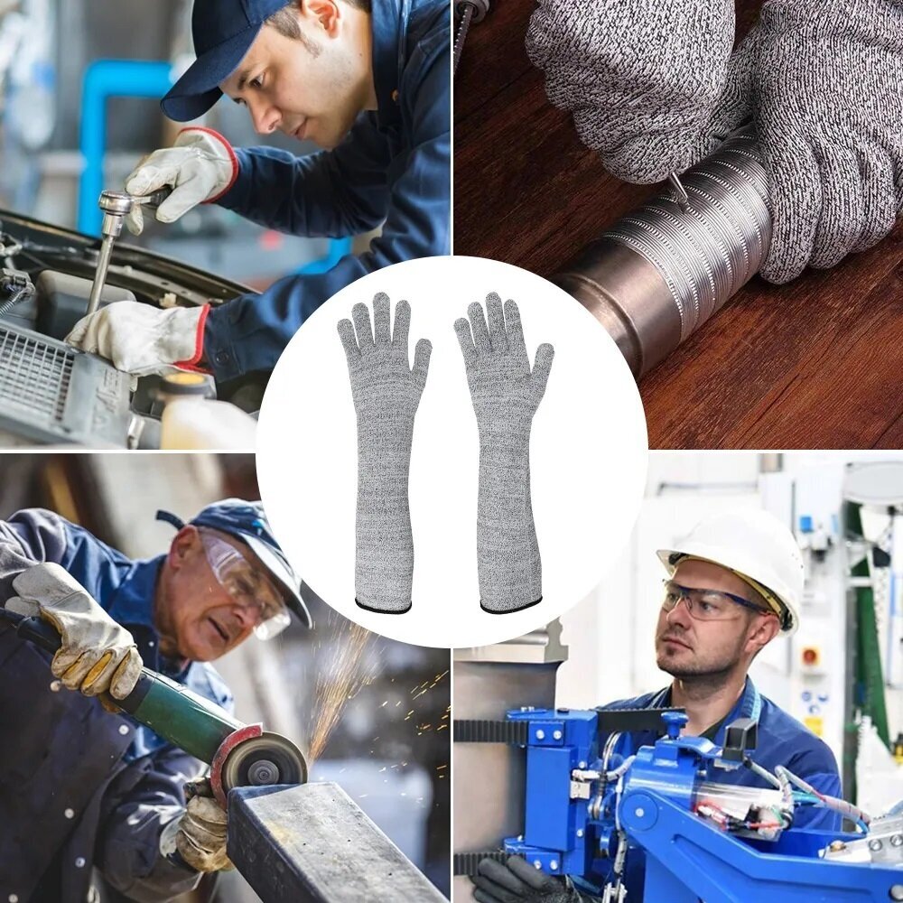 Защитные рукава перчатки от порезов строительные 55 см