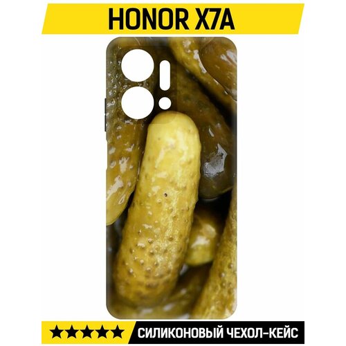 Чехол-накладка Krutoff Soft Case Огурчики для Honor X7a черный чехол накладка krutoff soft case огурчики для honor 8a pro черный