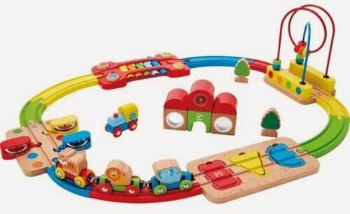 Изображение товара Железная дорога Hape E3826_HP Музыкальная Радужная головоломка