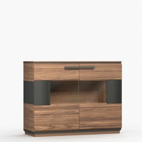 Koмод 2 NIZZA орех/графит, 120.6х40х95.5 см, PARRA