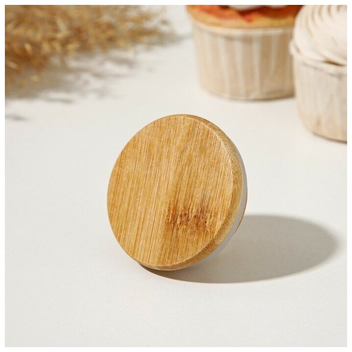 Крышка для ёмкостей Доляна, внешний диаметр5,5 см, внутренний диаметр4,6 см, бамбук - фотография № 1