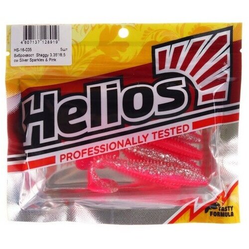 виброхвост helios guru 7 6 см silver sparkles Виброхвост Helios Minoga Silver Sparkles & Pink, 8.5 см, 5 шт. (HS-16-035)