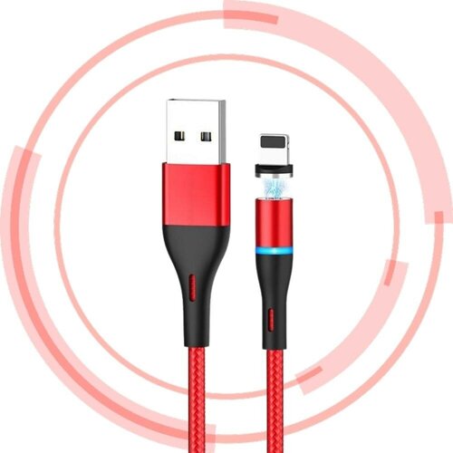 Кабель USB - Lightning для iPhone 2.4A BU16 (1.2 м) магнитный Красный / юсб - лайтинг кабель usb lightning для iphone 2 4a bu16 1 2 м магнитный красный юсб лайтинг