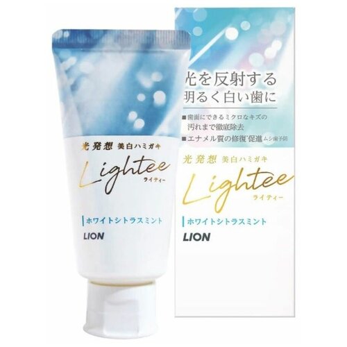 LION Lightee Citrus Mint Отбеливающая зубная паста с формулой микроочистки зубов мята, 100г.