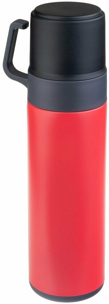 Термос PERFEO для напитков с пробкой-кнопкой, кружкой, объем 0,6 л, красный (PF_D0206)
