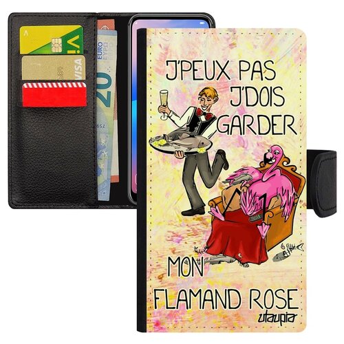 фото Чехол-книжка для мобильного mi 8 lite, "не могу - у меня фламинго!" юмор пародия utaupia