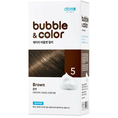Atomy краска-мусс для волос корейская Bubble&Color 5 коричневый