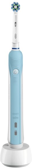 Электрическая зубная щетка Oral-B Pro 1 700 Cross Action, голубая - фото №2