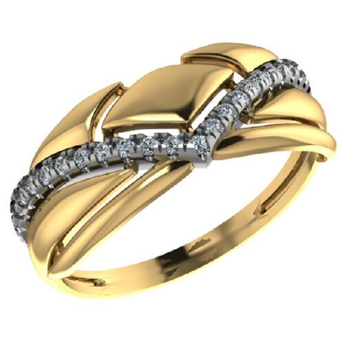 Кольцо SANIS, красное золото, 585 проба, фианит, размер 17.5, красный, золотой кольцо из золота 01 2540