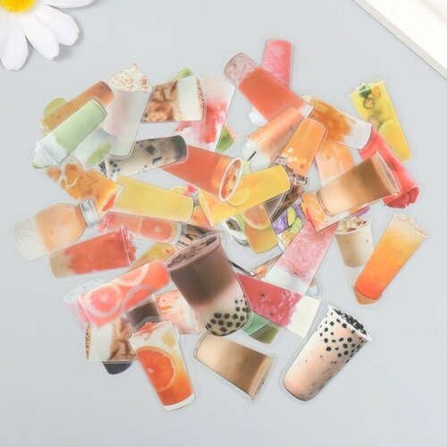 Наклейки для творчества Молочный чай ПВС набор 50 шт 3х2 см 545₽