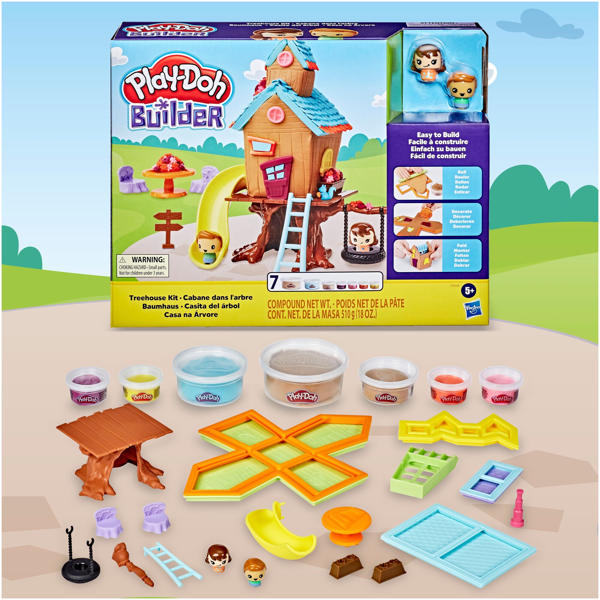 Масса для лепки Play-Doh Builder Домик на дереве (E9048) 7 цв. - фотография № 4