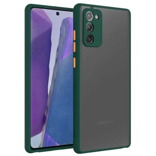 Накладка пластиковая матовая для Samsung Galaxy S20 FE G780 с силиконовой окантовкой тёмно-зеленая чехол книжка kaufcase для телефона samsung s20 fe g780 6 5 бордовый трансфомер