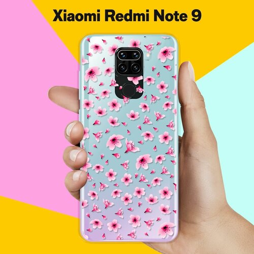 Силиконовый чехол Цветы розовые на Xiaomi Redmi Note 9 силиконовый чехол розовые цветы на xiaomi redmi note 8t