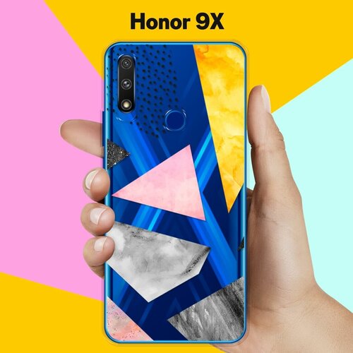 Силиконовый чехол Мраморные треугольники на Honor 9X