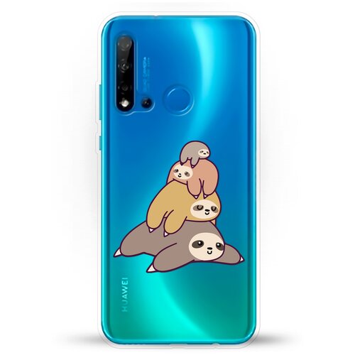 фото Силиконовый чехол 4 ленивца на huawei nova 5i andy & paul