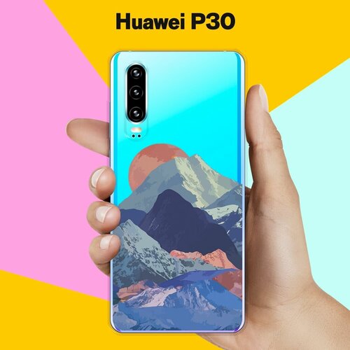 Силиконовый чехол Горы на Huawei P30 силиконовый чехол котики на huawei p30