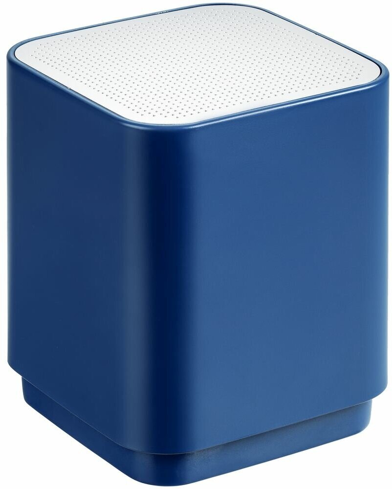 Беспроводная колонка с подсветкой логотипа Glim, синяя, 7х6х6 см; упаковка: 6,9x7x9,5 см, пластик, металл