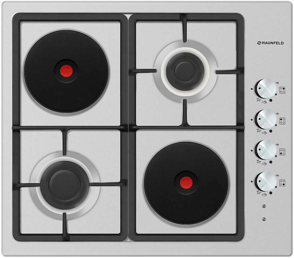 Комбинированная варочная панель Maunfeld Eehs.64.5eskg, серебристый
