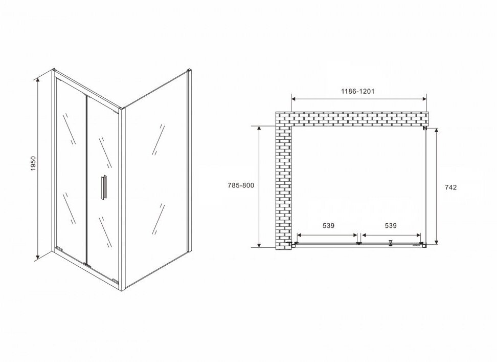 Душевой уголок Abber Sonnenstrand AG07120-S80, профиль хром, стекло прозрачное 120x80x195 - фотография № 4