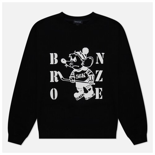 фото Мужская толстовка bronze 56k rat crew neck чёрный , размер l bronze56k